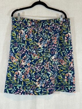 Talbots - Blue/Multi - Floral Skirt - 16P
